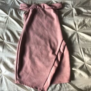 light pink off the shoulder dress